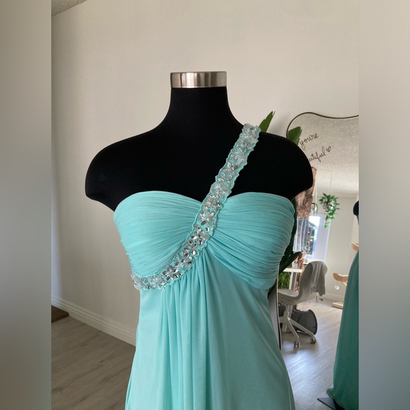 Mint Jeweled Prom Dress - Picture 5 of 8